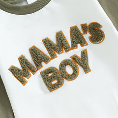 Baby Boys' Letter Sweatshirt Romper, Long-Sleeve Fall