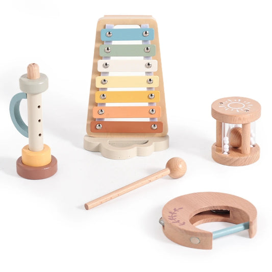 Wooden Rattle Musical Baby Toys