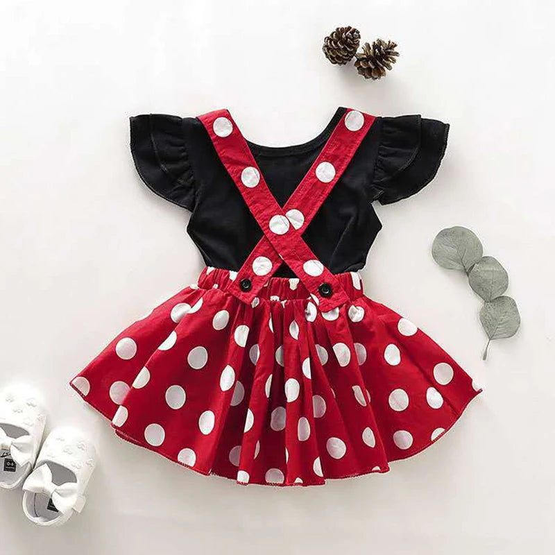 Polka Dot Bow Baby Gown