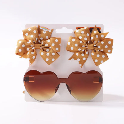 Dot Hairpins & Heart glasses