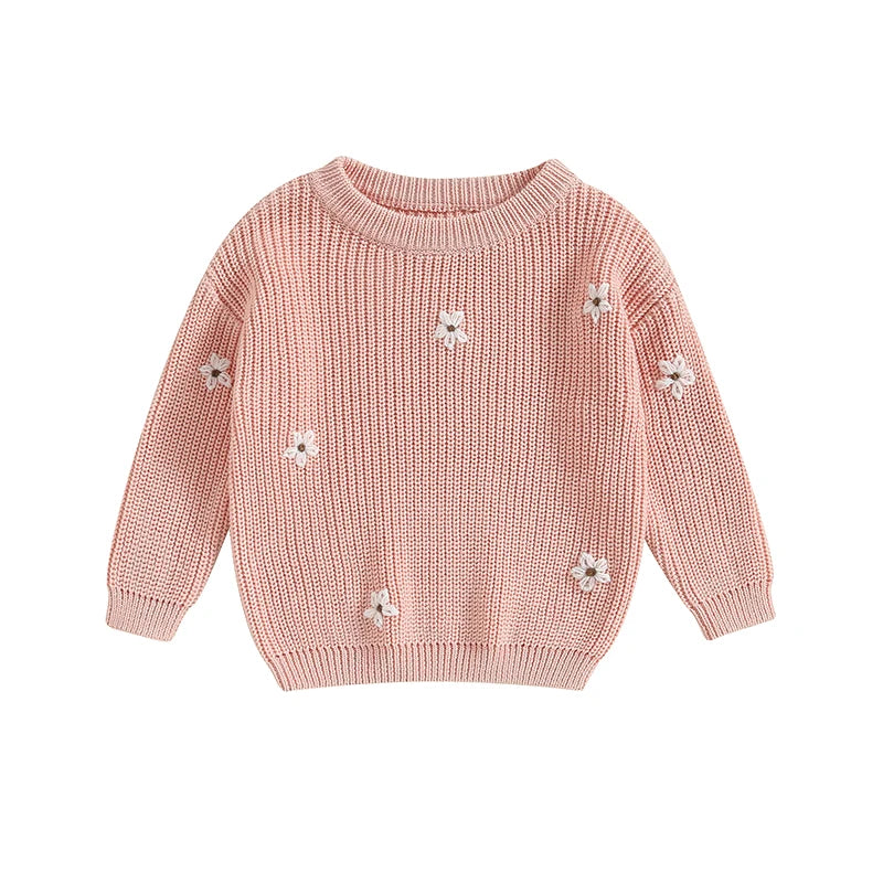 Girls Winter Flower Sweater - PAMU8