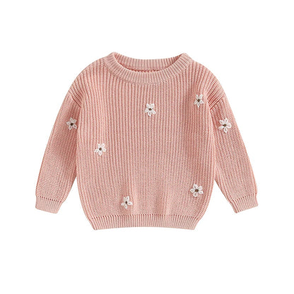 Girls Winter Flower Sweater - PAMU8