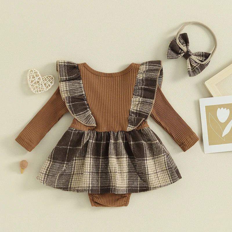 Newborn Baby Girls Autumn Romper Dress - PAMU8