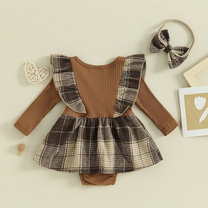 Newborn Baby Girls Autumn Romper Dress - PAMU8
