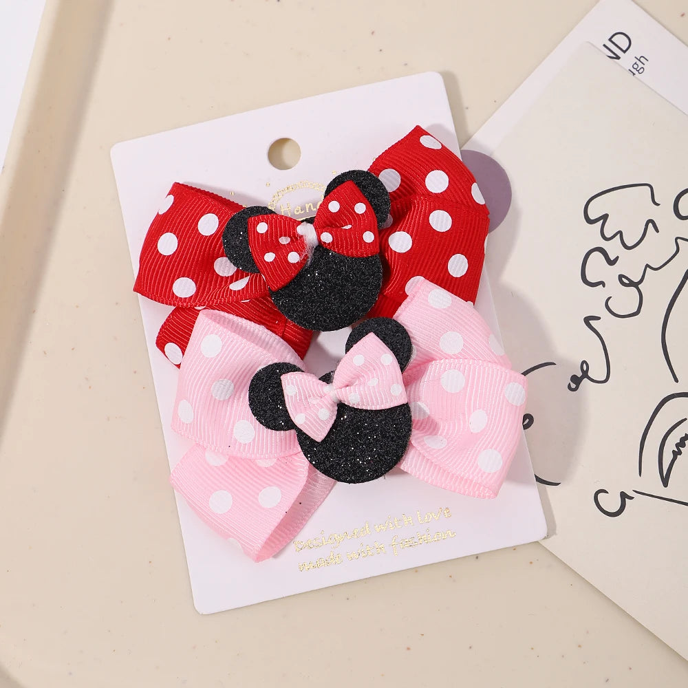 Polka Dot Bow Hair Clips