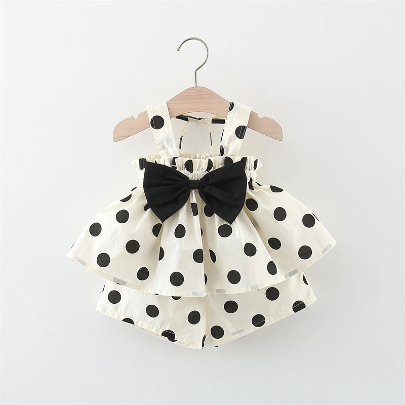 Bow Strap Dot Print Set