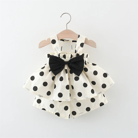 Bow Strap Dot Print Set