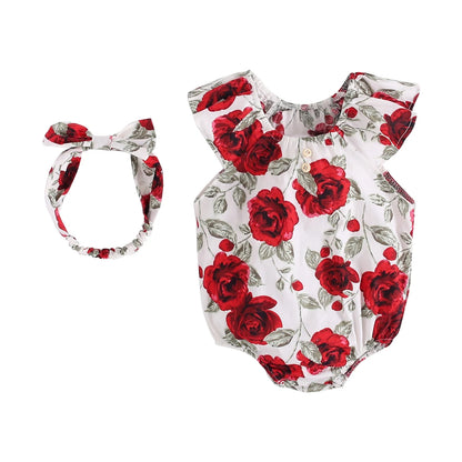 Floral Summer Baby Girls Bodysuit