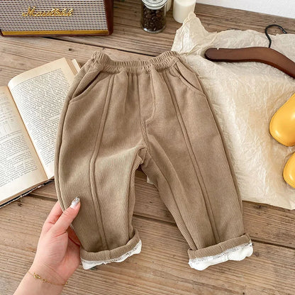 Solid Kids Boys Straight Pants - PAMU8