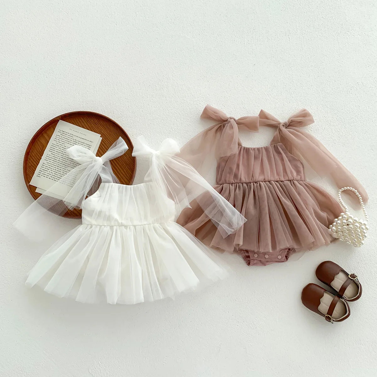 Baby Girl Polka Dot Romper Dress Set | PAMU8