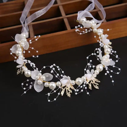 Fairy Girl Flower Pearl  Red Headband - PAMU8