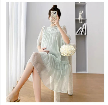 Doll Collar Chiffon  Maternity Dresses
