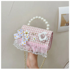Flower Plaid Handbag for Girls (Ages 2-4)