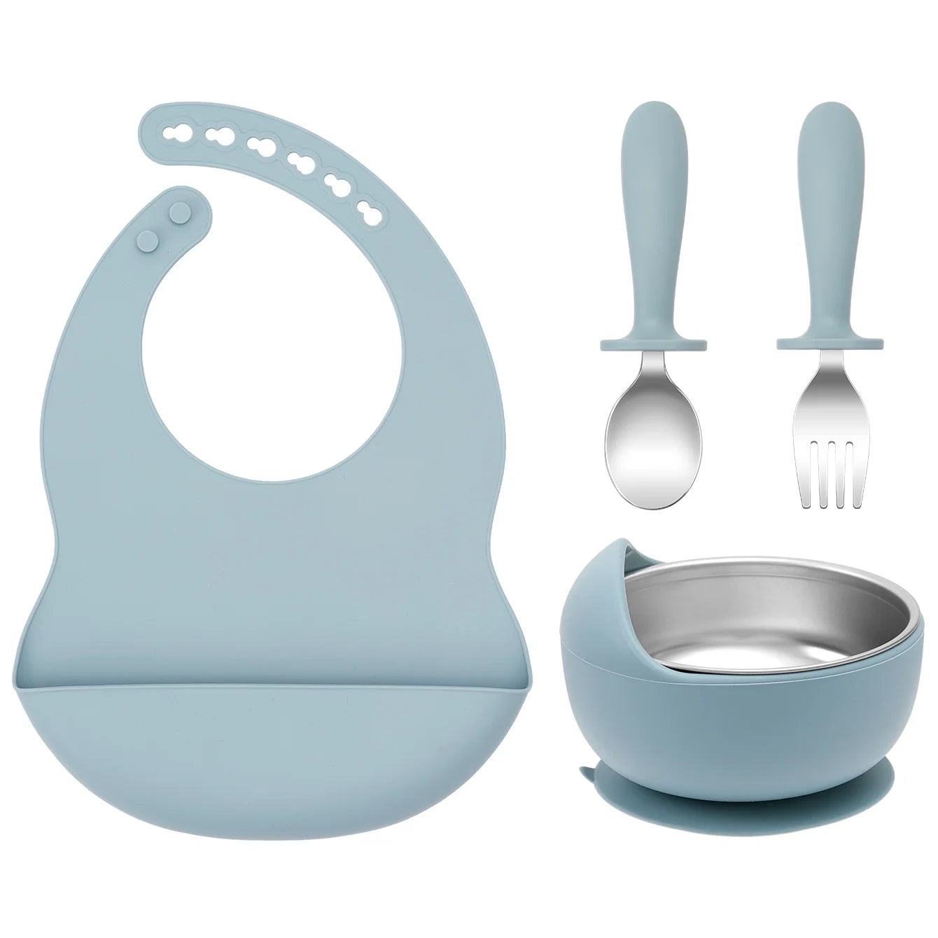 4PCS Stainless Steel Baby Feeding Set