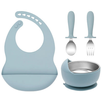 4PCS Stainless Steel Baby Feeding Set