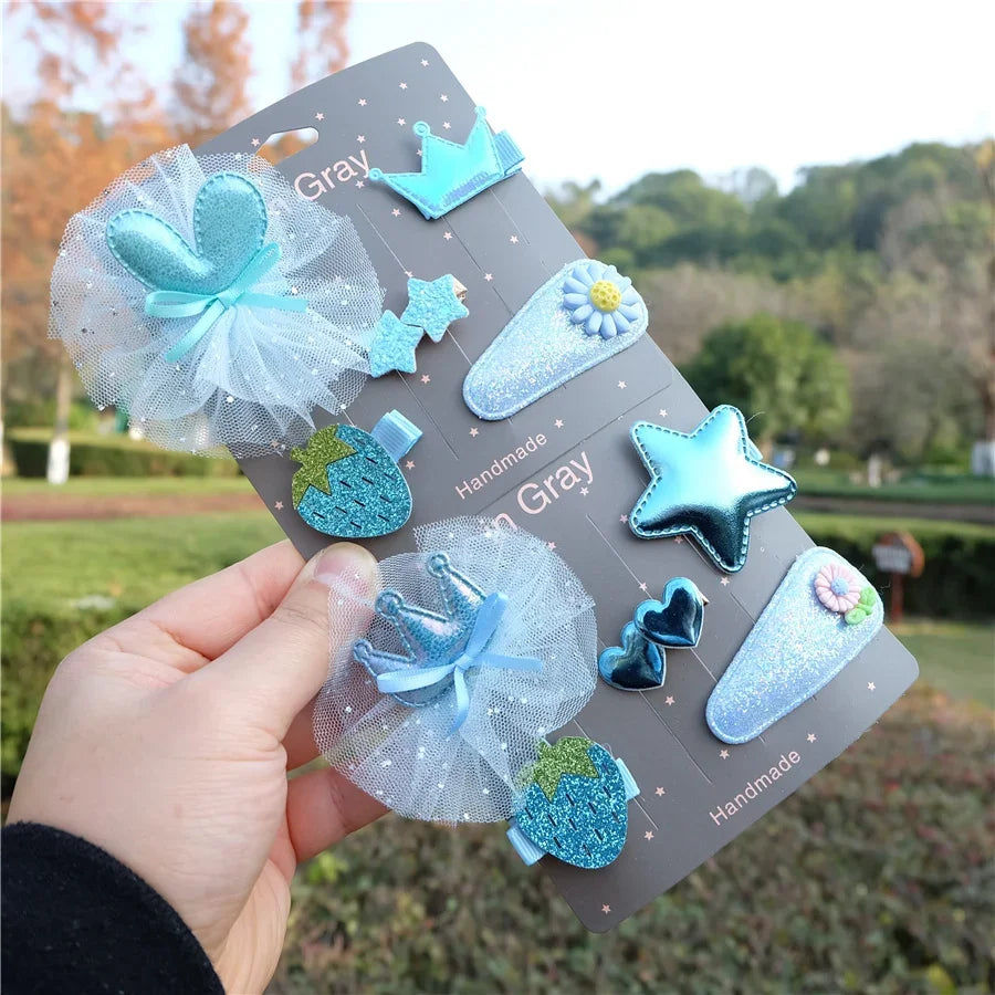 Baby Girls' Bowknot Hair Clips, 5-Piece Set