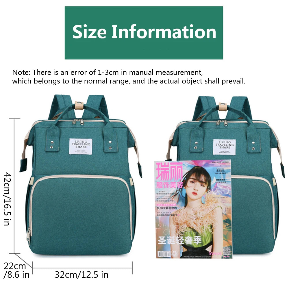 3-in-1 Foldable Diaper Bag Backpack with Changing Station
