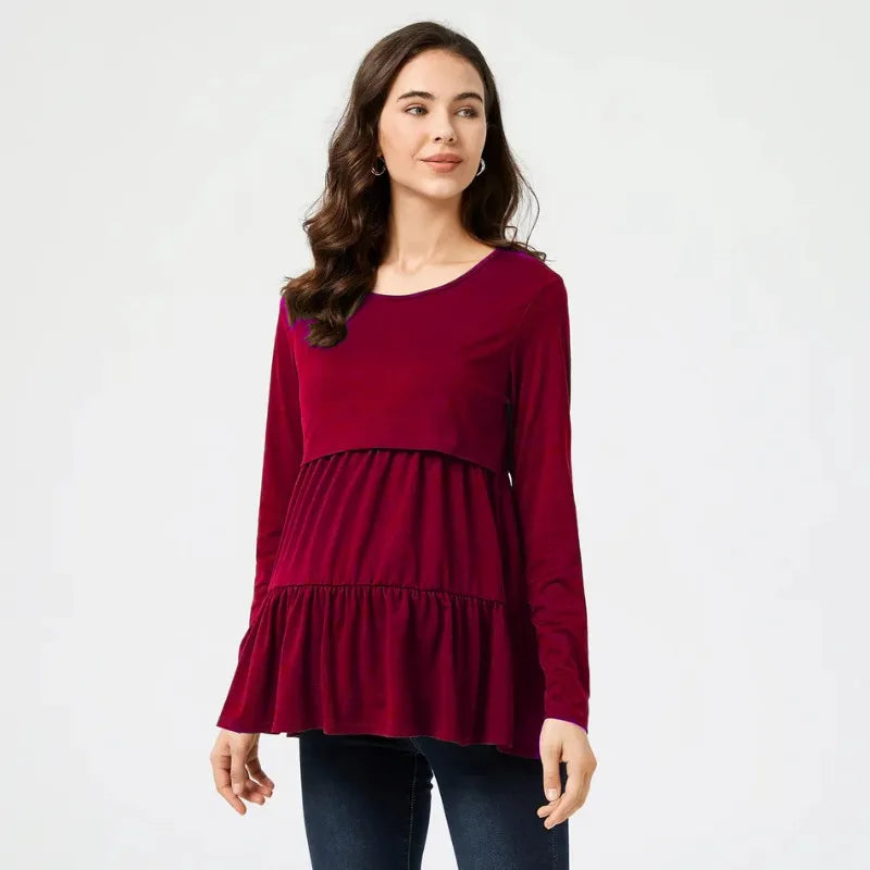 Round Neck Nursing Top