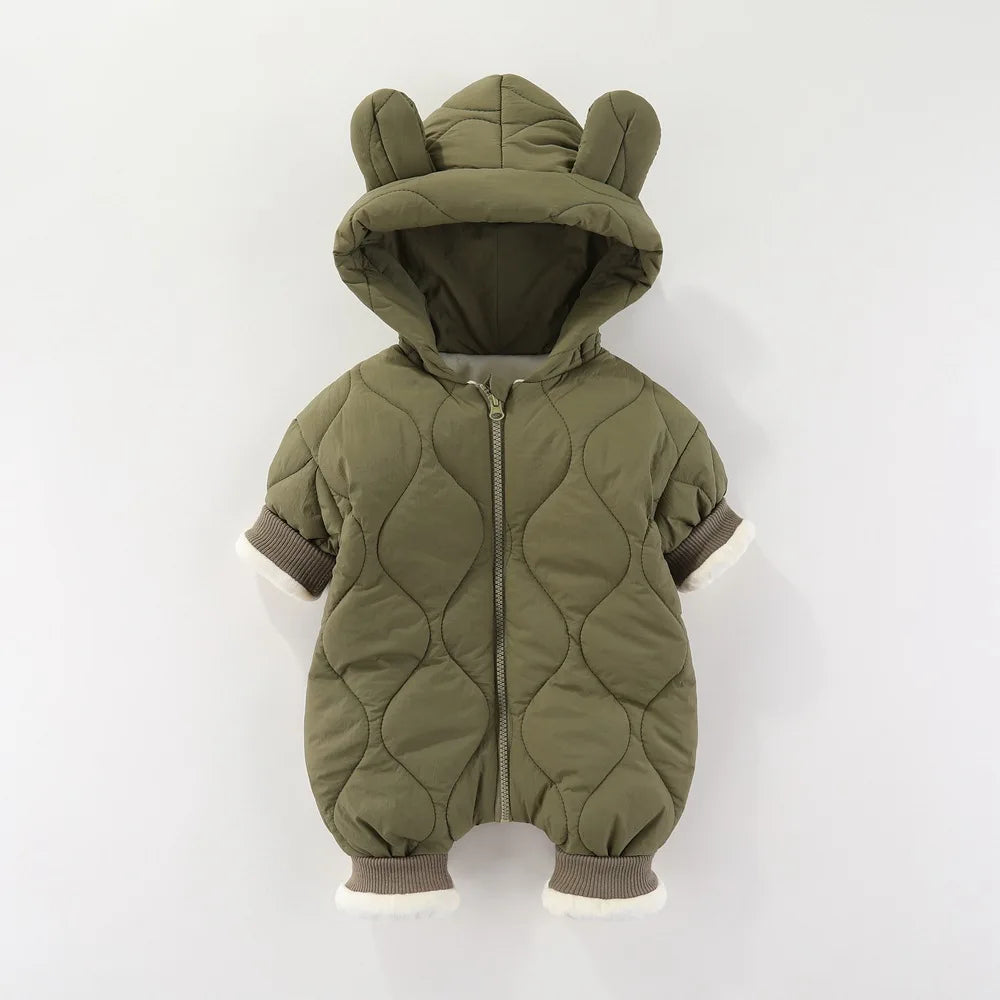 Baby Plush Cotton Jumpsuit, Thick Winter Snowsuit
