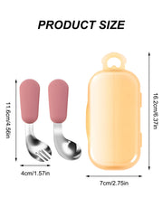 Baby Spoon and Fork Set, 2-Piece Stainless Steel Cutlery