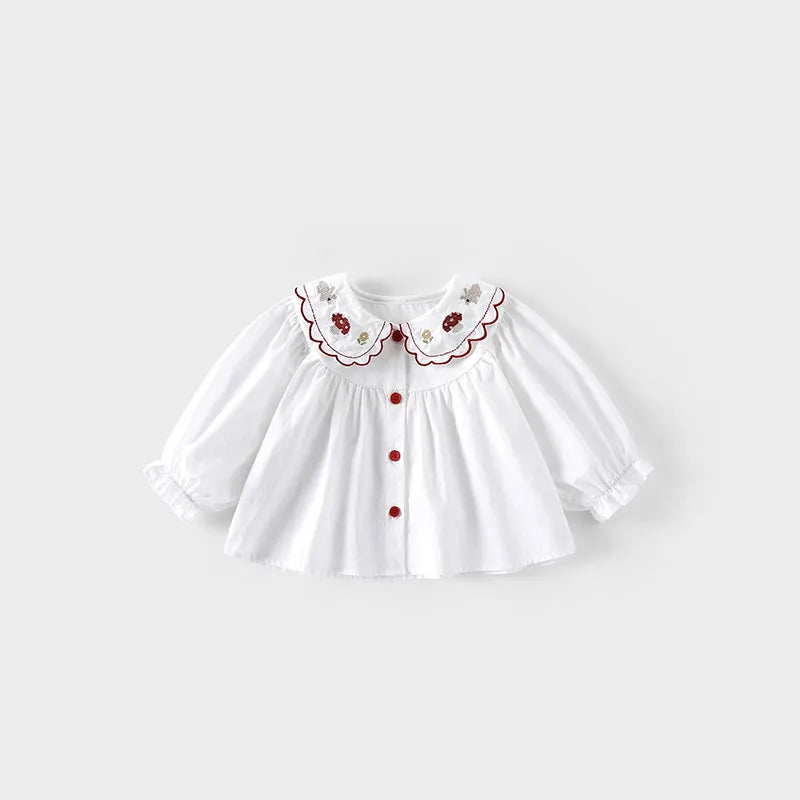 Girls Embroidered Rabbit Blouse