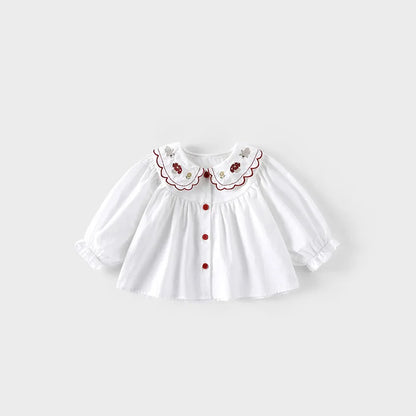 Girls Embroidered Rabbit Blouse