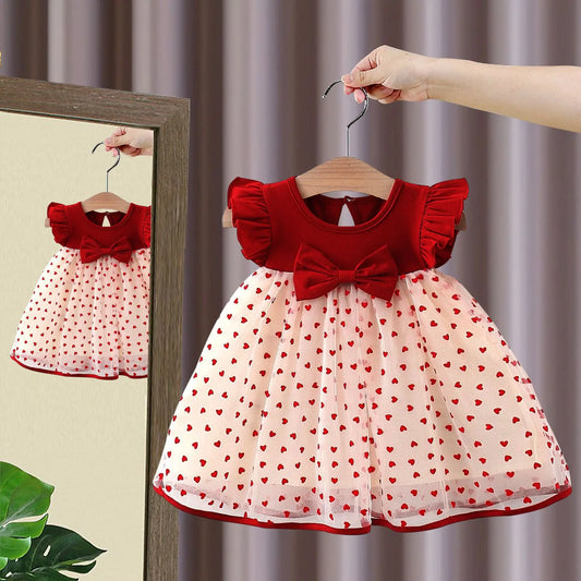 Summer Bow Flying Sleeve Dress