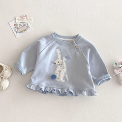 Children Girls Thin Style Denim Blue Pants - PAMU8