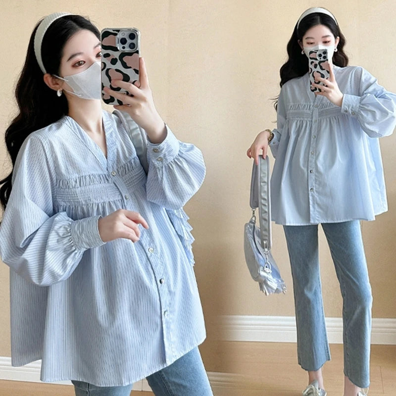 Lantern Sleeve Maternity Top