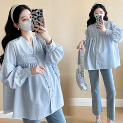 Lantern Sleeve Maternity Top