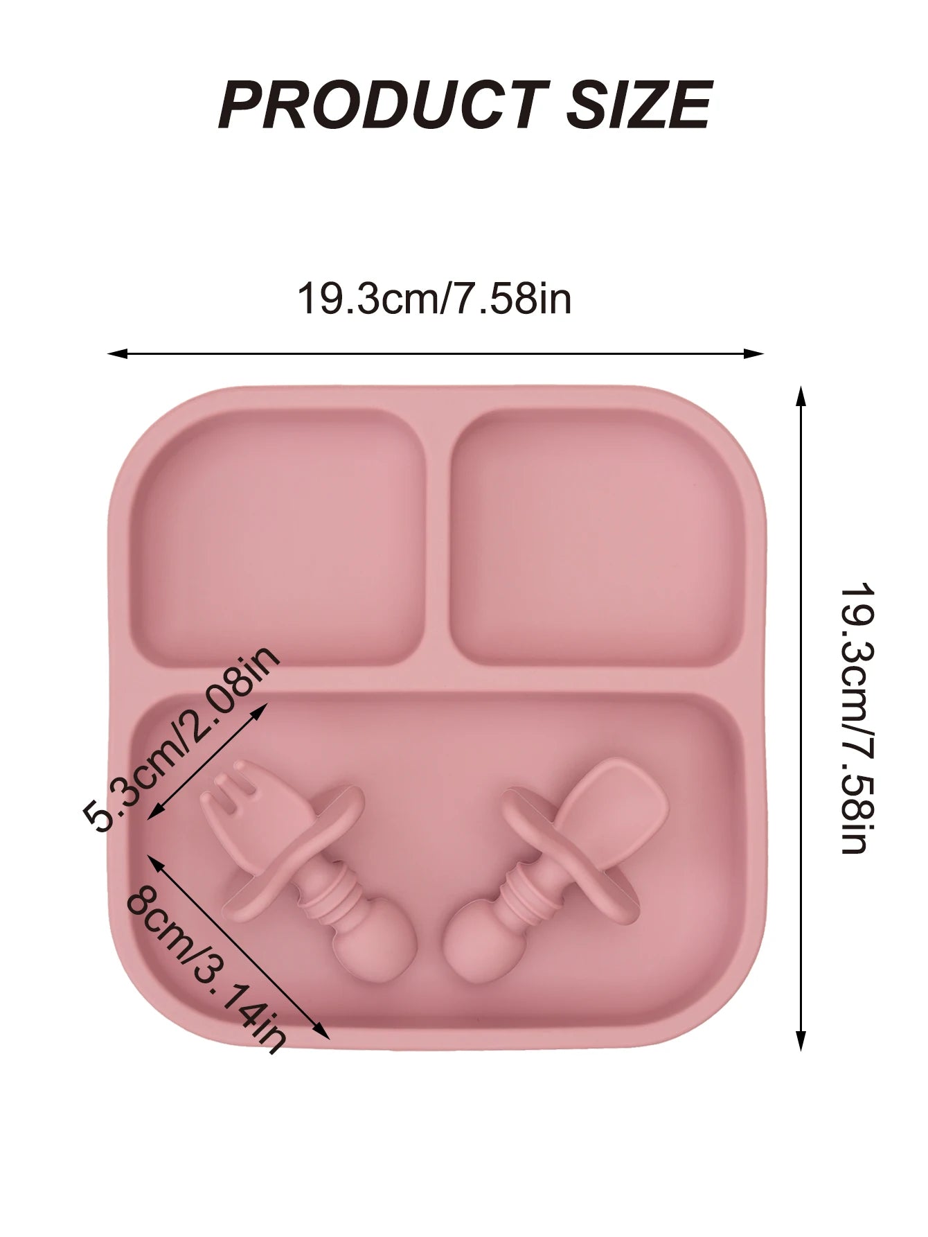 Colorful Silicone Baby Feeding Set, 2 Pieces