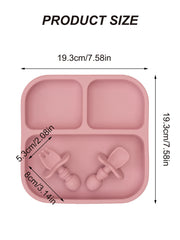 Colorful Silicone Baby Feeding Set, 2 Pieces