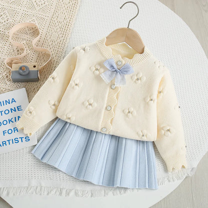 Cute Flower Bow Girls Outfit