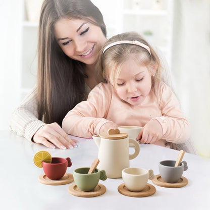 Tea Set Wooden Pretend Play Toys