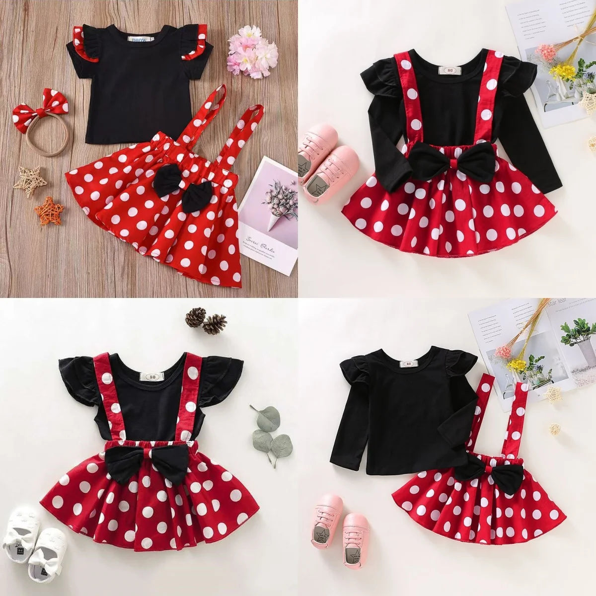 Polka Dot Bow Baby Gown
