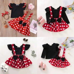 Polka Dot Bow Baby Gown