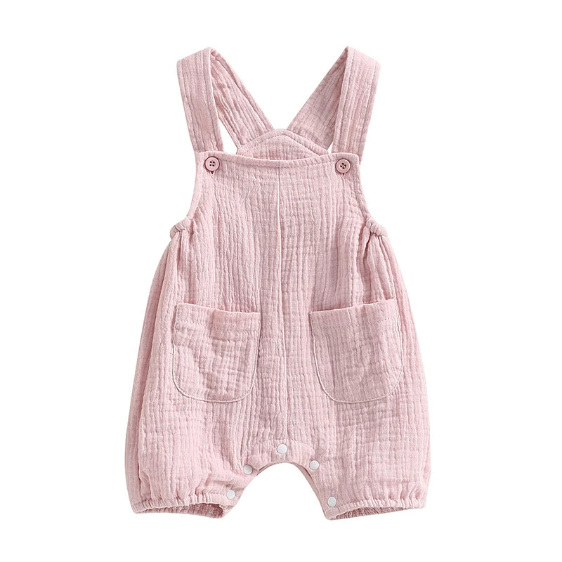 Solid Sleeveless Baby Romper