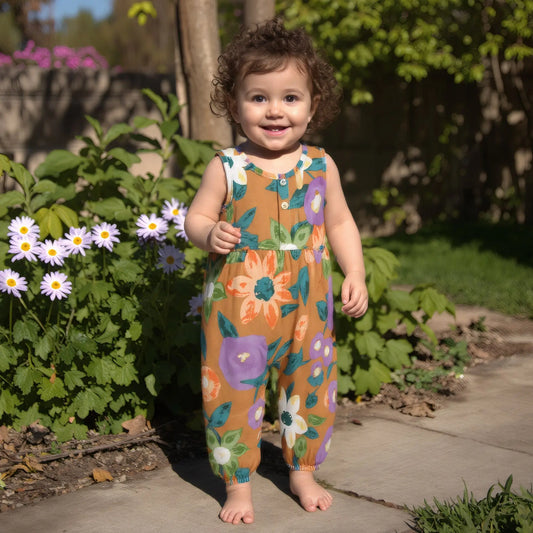 Floral Sleeveless Baby Romper – Summer One-Piece