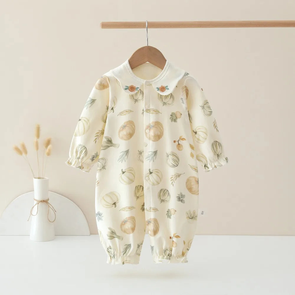 Spring Velvet Printed Baby Suit