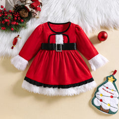 Velvet Christmas Girl Dress