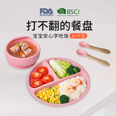 Baby Silicone Tableware Set, Suction Bowls and Utensils