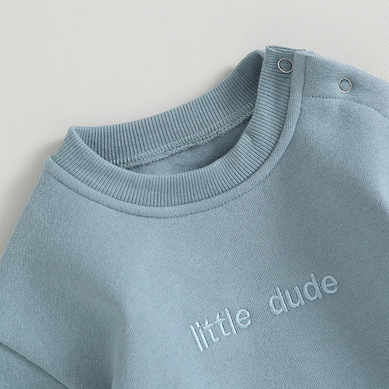Baby Boys' Letter Embroidery Bodysuit, Fall Sweatshirt
