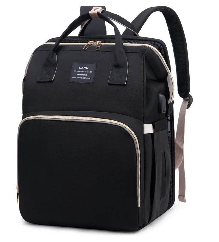 3-in-1 Foldable Diaper Bag Backpack with Changing Station