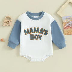 Baby Boys' Letter Sweatshirt Romper, Long-Sleeve Fall