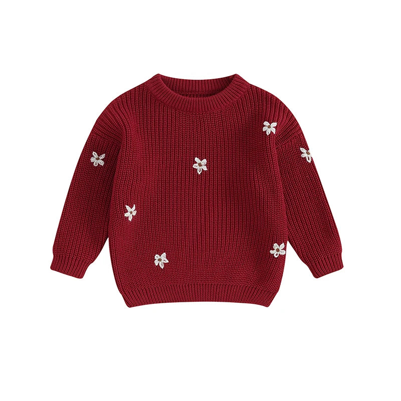 Girls Winter Flower Sweater - PAMU8