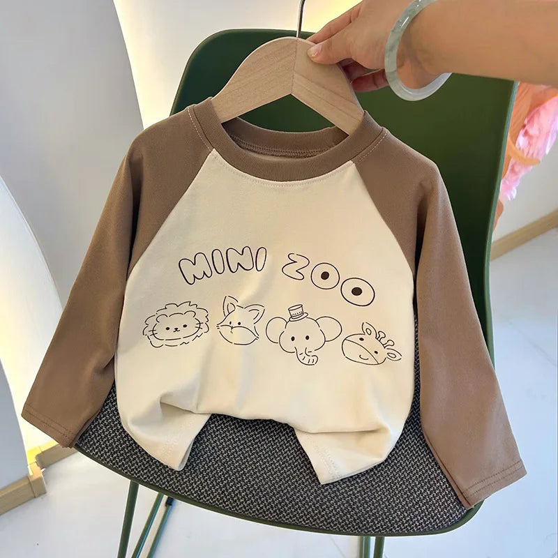 Kids wearing cartoon cotton sweatshirt long sleeve winter outfit