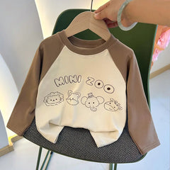 Kids wearing cartoon cotton sweatshirt long sleeve winter outfit