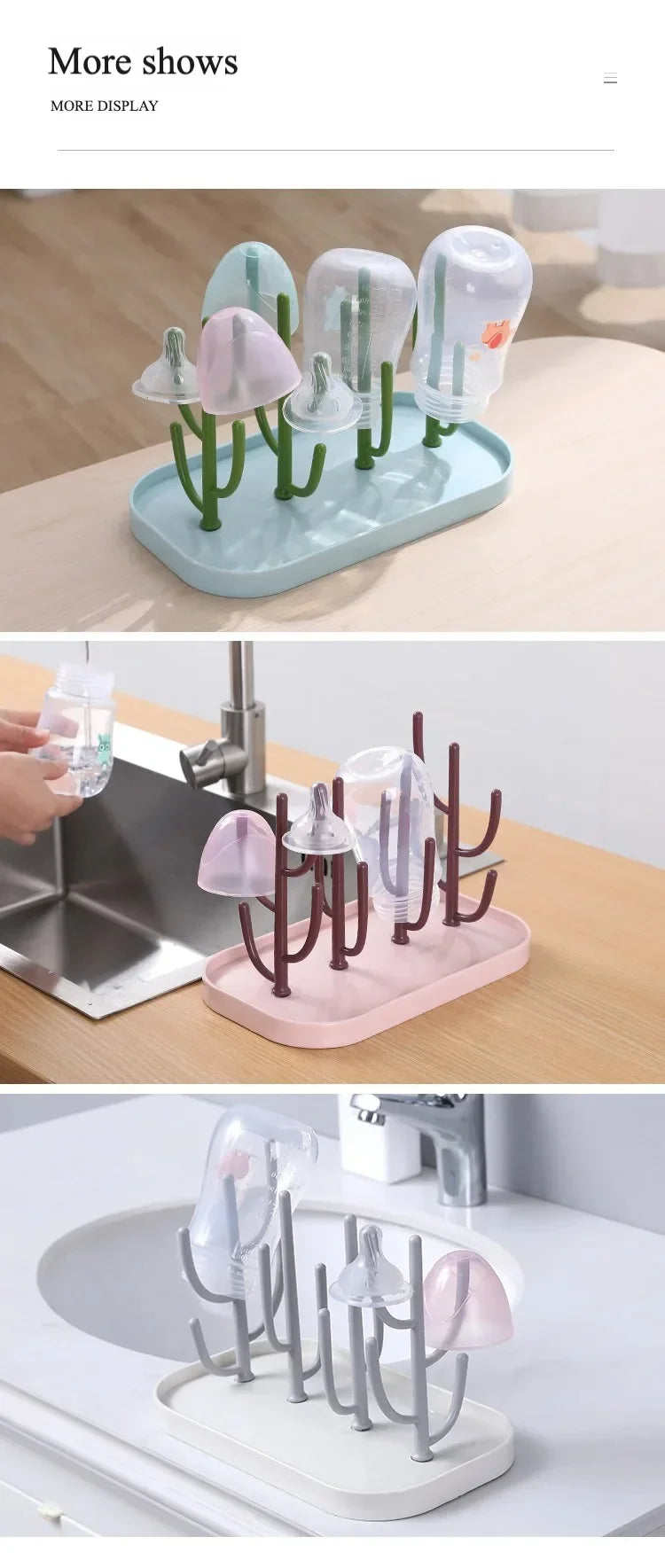 Dust-Free Bottle Shelf Drying Rack