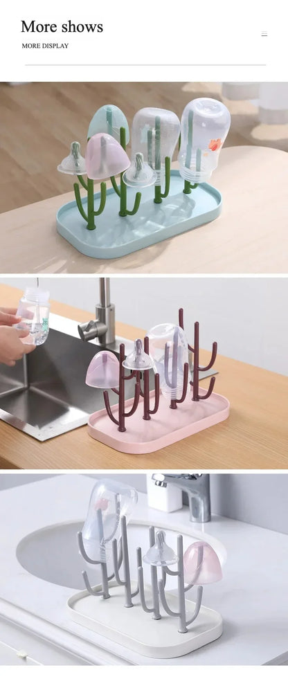 Dust-Free Bottle Shelf Drying Rack