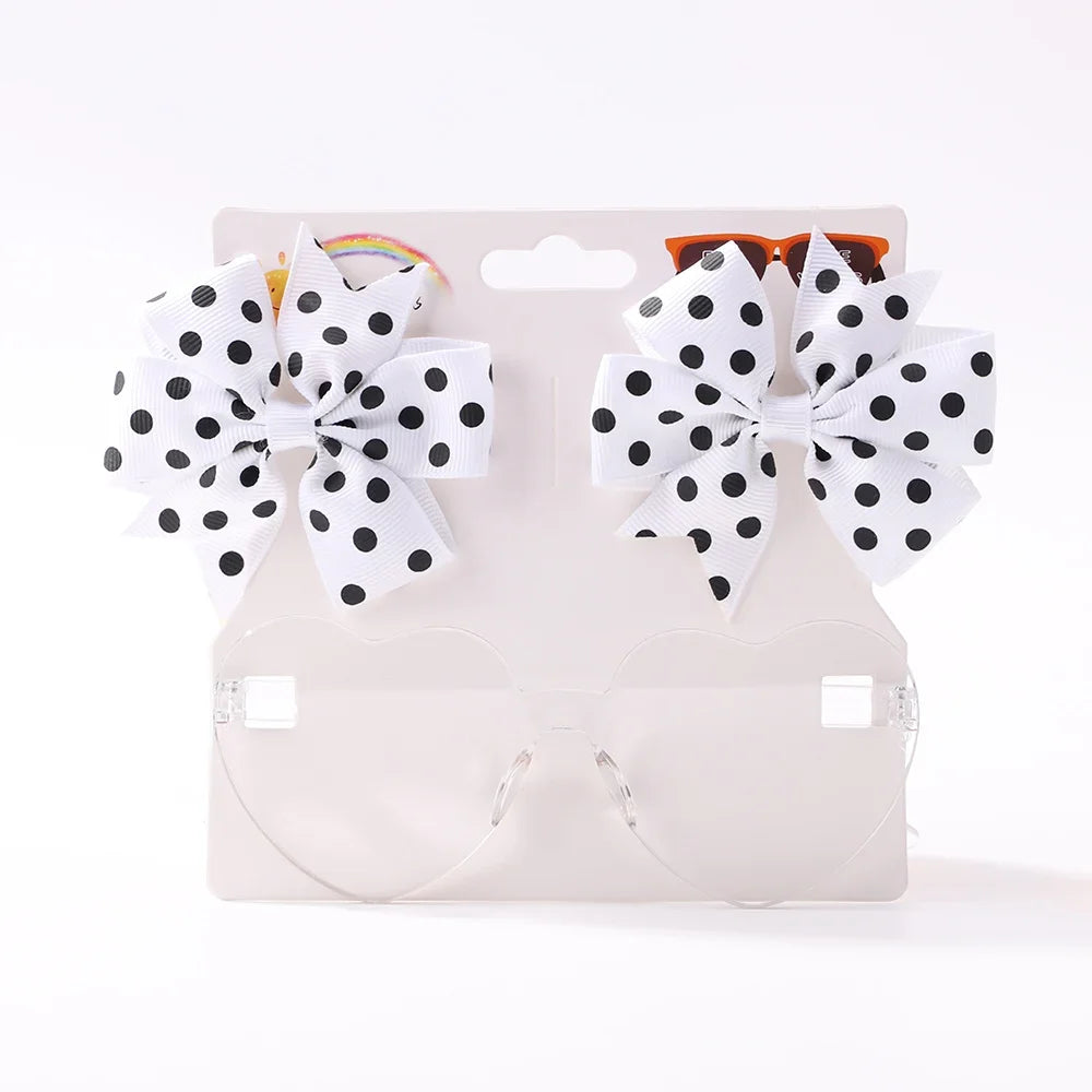 Dot Hairpins & Heart glasses